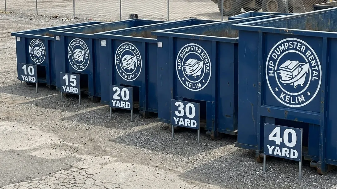 What size dumpster do I need in Kelim, Colorado — roll-off containers compared side by side at the yard